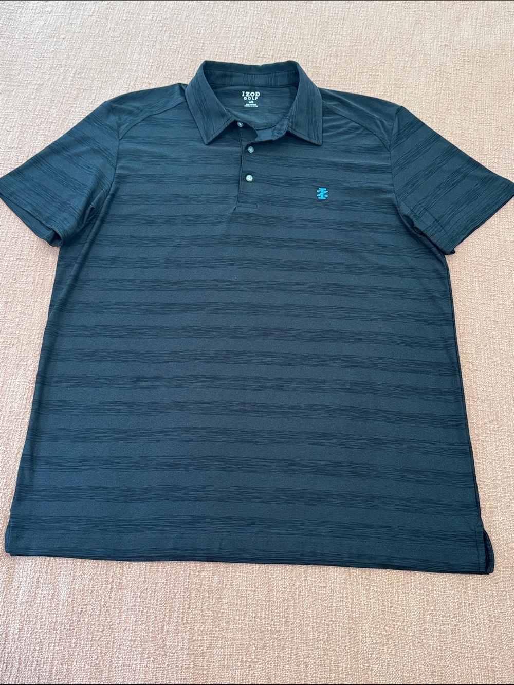Izod Golf Men's Performance tech fabric Polo t-shirt with logo and three buttons